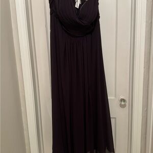 Bill Levkoff Strapless Sweetheart Neck Plum Purple Bridesmaid Dress